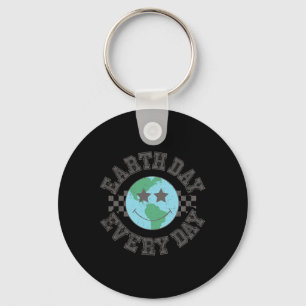 Llavero Día de la Tierra Retro Todos los Días Sonrisa Cara
