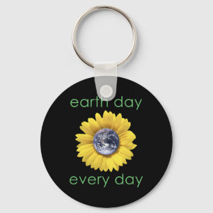 Llavero Día de la Tierra todos los días - Flor ambiental v