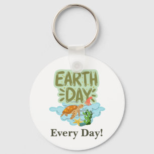 Llavero Día de la Tierra todos los días, ve verde, salva n