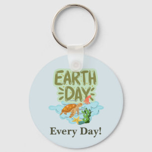 Llavero Día de la Tierra todos los días, ve verde, salva n
