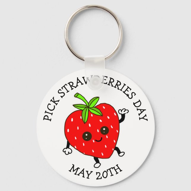 Llavero Día de las Fresas Recogidas - 20 de mayo Keychain (Anverso)