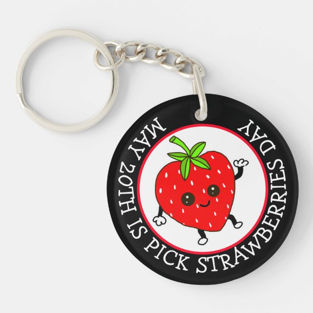 Llavero Día de las Fresas Recogidas - 20 de mayo Keychain (Frente)