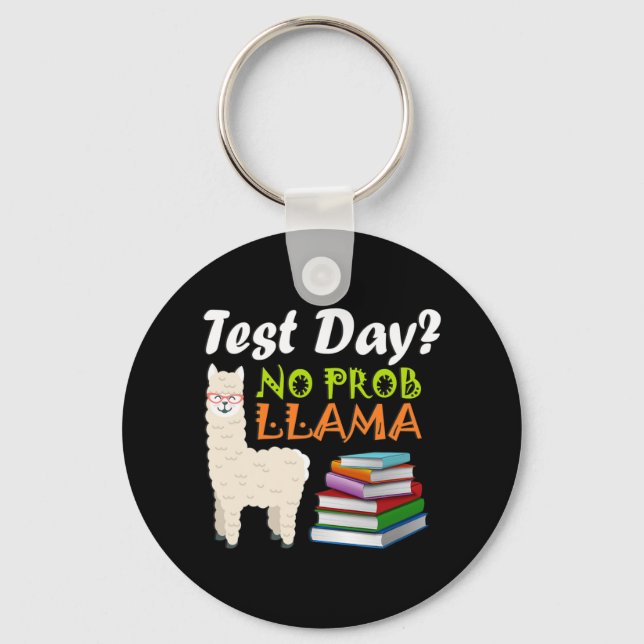 Llavero Día de Llama: Exam de profesores enseñando camiset (Anverso)
