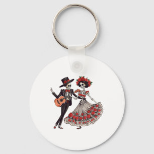 Llavero Dia De Los Muertos Danzando Esqueletos Pareja Mexi