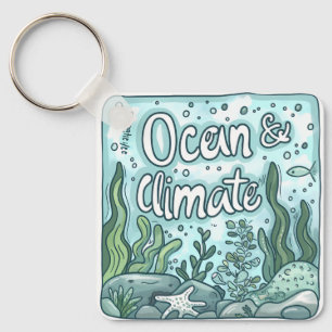 Llavero Día de los Océanos - Concepto oceánico y climático