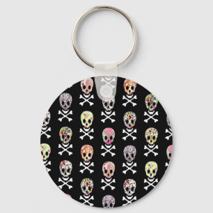 Llavero Día de Muertos Mexicano Calavera Cruz de Huesos