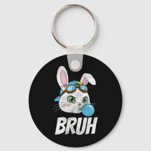 Llavero Día de Pascua de Meme Bruh Conejo Divertido Huevos