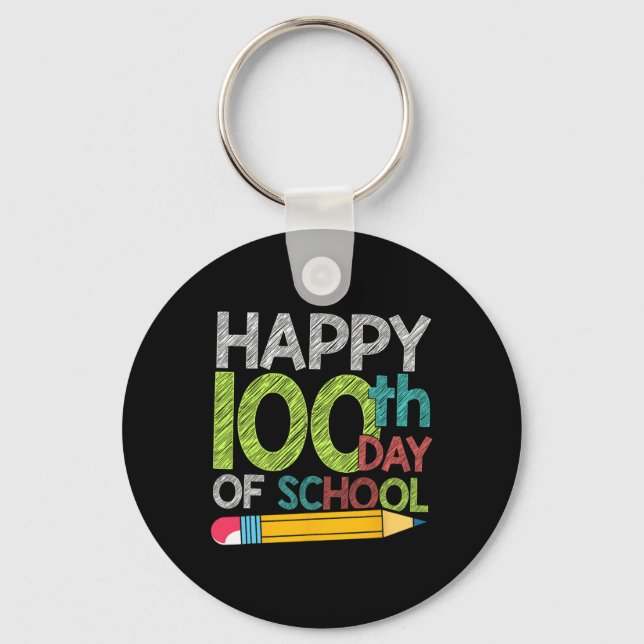 Llavero Día de Regalo Niños Estudiantes Felices 100 Días D (Anverso)