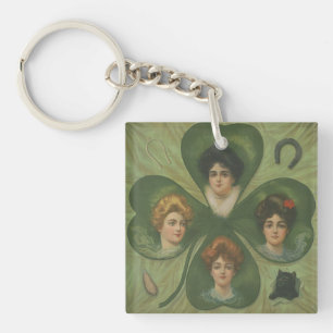 Llavero Día de San Patricio Arte Vintage de la Señora Suer
