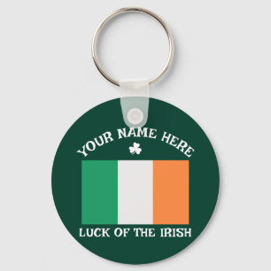 Llavero Día de San Patricio Bandera de Irlanda Nombre Pers