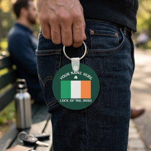 Llavero Día de San Patricio Bandera de Irlanda Nombre Pers