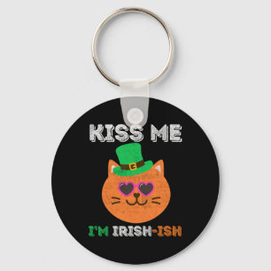 Llavero Día de San Patricio Bésame Soy Irlandés-ish Gato G