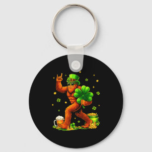 Llavero Día de San Patricio Bigfoot Sasquatch trébol hombr