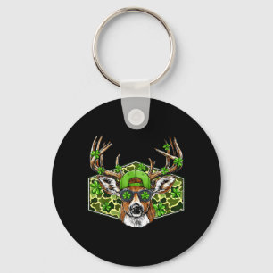 Llavero Día de San Patricio Camuflaje de Ciervo Retro Caza