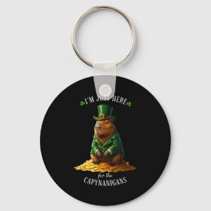 Llavero Día de San Patricio capibara duende monedas de oro