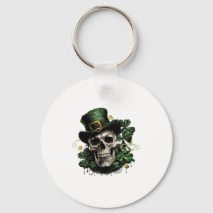 Llavero Día de San Patricio Cráneo Irlandés Oscuro Con Cam