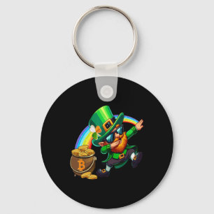 Llavero Día de San Patricio Dabbing Bitcoin Arcoíris Duend