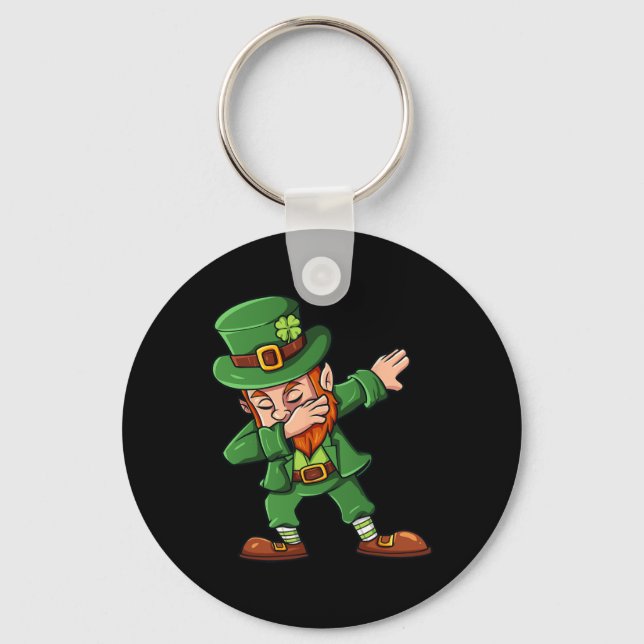 Llavero Día de San Patricio Dabbing Leprechaun Chica de ni (Anverso)