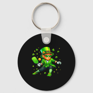 Llavero Día de San Patricio duende jugando pickleball depo