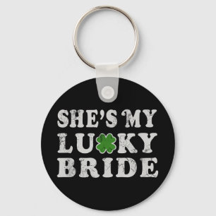 Llavero Día de San Patricio Ella es mi novia afortunada De