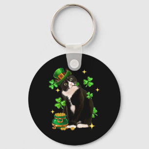 Llavero Día de San Patricio Gato Irlandés Shamrock Gato Es