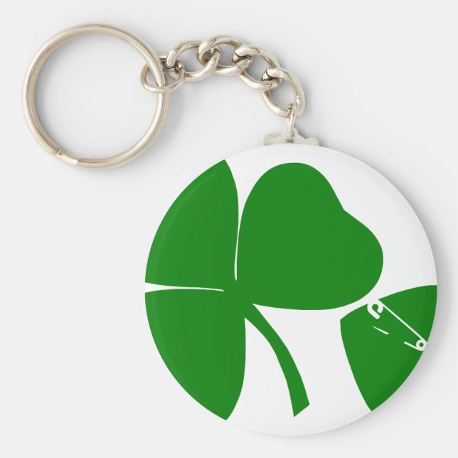 Llavero Día de San Patricio - Obtén suerte 3 + 1 hojas = 4 (Frente)