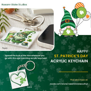 Llavero Día de San Patricio Personalizado en Acrílico Feli