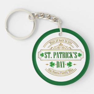 Llavero Día de San Patricio Personalizado Tengo Suerte Irl