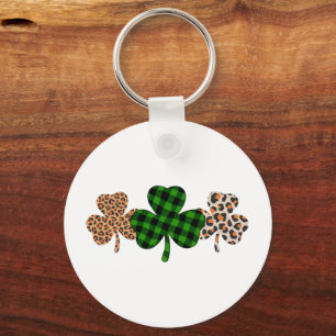 Llavero Día de San Patricio Suerte Irlandés Verde Cuadros 