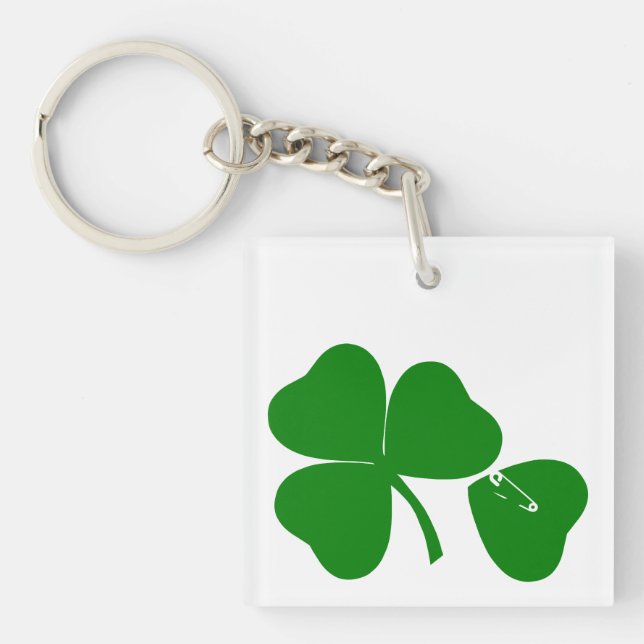 Llavero Día de San Patricio - Tener suerte 3+1 = 4 Monogra (Frente)