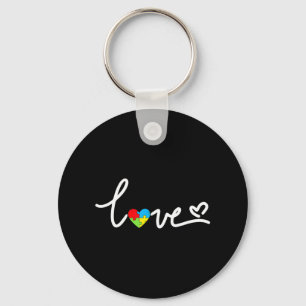 Llavero Día de San Valentín Amor Corazón Autismo Rompecabe