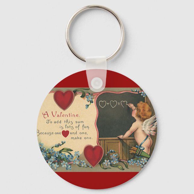 Llavero Día de San Valentín Antiguo y Bonito, Querubín Mae (Anverso)