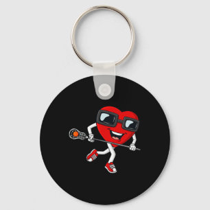 Llavero Día de San Valentín Cardiopatía Lacrosse Stick Boy