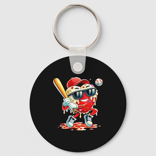 Llavero Día de San Valentín Corazón Baseball Drip Helado C (Anverso)