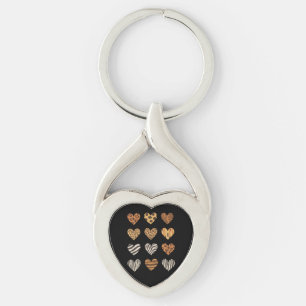 Llavero Día de San Valentín Corazón Leopardo Lindo 
