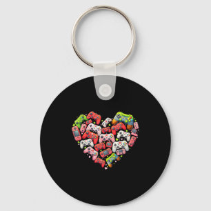 Llavero Día de San Valentín corazón pixel controlador de v
