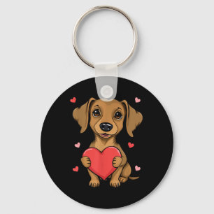 Llavero Día de San Valentín Cute Dachshund  Heart Lover Do
