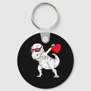 Llavero Día de San Valentín Dabbing Dinosaur T Rex Heart B