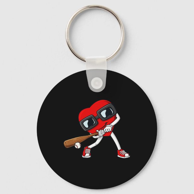 Llavero Día de San Valentín de Béisbol  Diversión Niños Ch (Anverso)