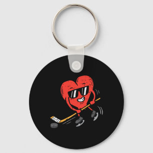 Llavero Día de San Valentín de hockey sobre hielo que jueg
