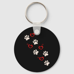 Llavero Día de San Valentín de impresión Heart Paw Perro L