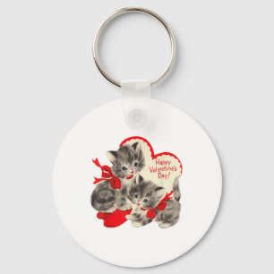 Llavero Día de San Valentín de la cosecha Cat Kitten Kitty