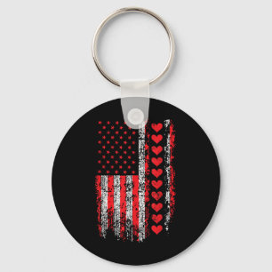 Llavero Día de San Valentín de la época Bandera Americana 