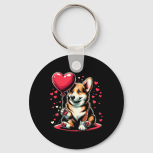 Llavero Día de San Valentín del perro Corgi dueño del perr