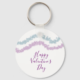 Llavero día de San Valentín feliz rosa azul brillo destell