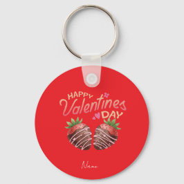 Llavero Día de San Valentín Fresa Dulce Personalizado Coff