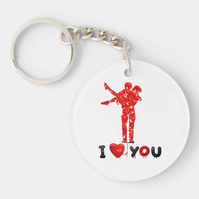 Llavero Día de San Valentín, Keychain acrílico (Frente)