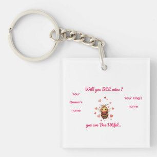 Llavero Día de San Valentín minimalista con abeja de juego