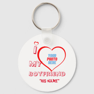 Llavero Día de San Valentín personalizado "I + Mi novio "s