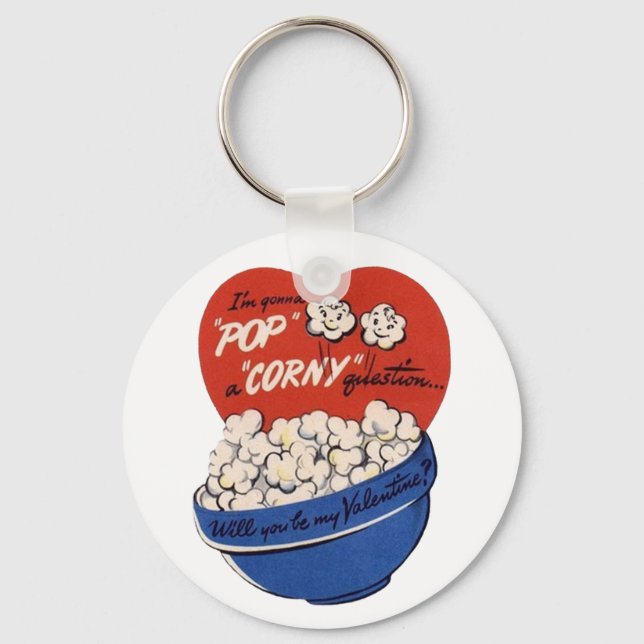 Llavero Día de San Valentín Retro, Palomitas de Maíz Pregu (Anverso)